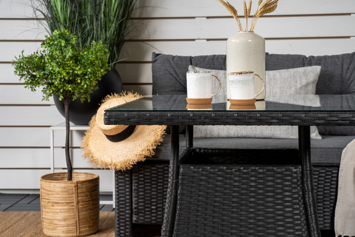 Venture Home Watford Hörnsoffgrupp Svart Utomhus