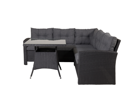Venture Home Watford Hörnsoffgrupp Svart Utomhus