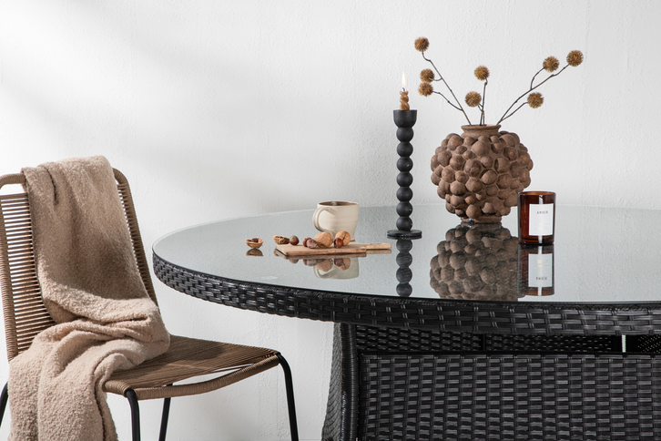 Venture Home Volta Runt Matbord Utomhus Svart