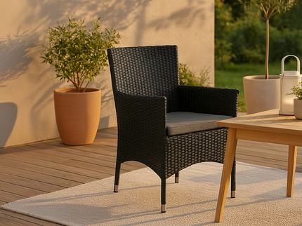 Venture Home Malin Matstolar 2-Pack Svart Utomhus