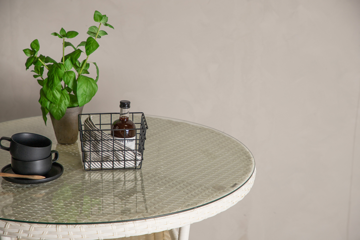 Venture Home Volta Runt Matbord Utomhus Vit