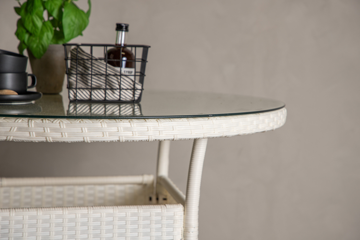Venture Home Volta Runt Matbord Utomhus Vit
