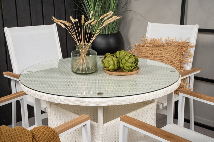 Venture Home Volta Runt Matbord Utomhus Vit