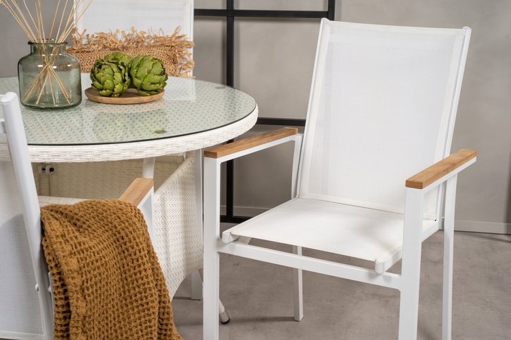 Venture Home Volta Runt Matbord Utomhus Vit