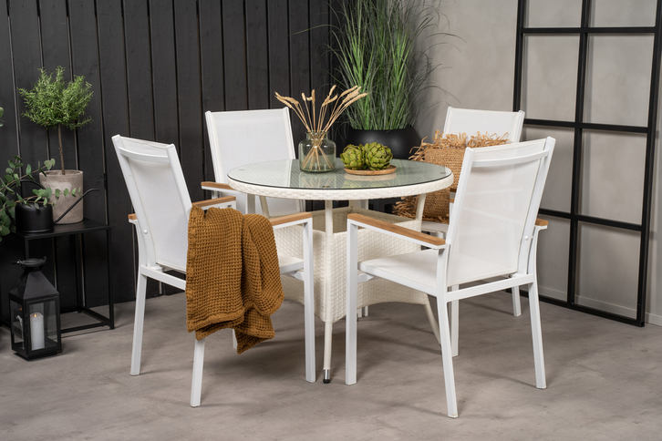Venture Home Volta Runt Matbord Utomhus Vit