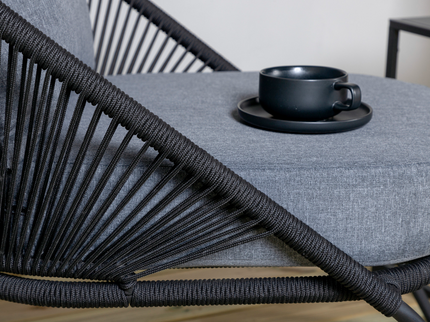 Venture Home Lindos Loungefåtöljer Svart 2-Pack