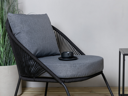 Venture Home Lindos Loungefåtöljer Svart 2-Pack