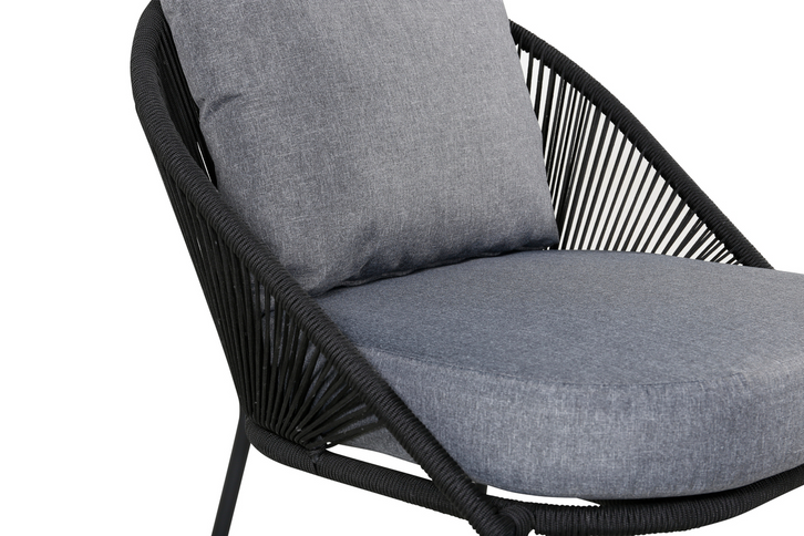 Venture Home Lindos Loungefåtöljer Svart 2-Pack