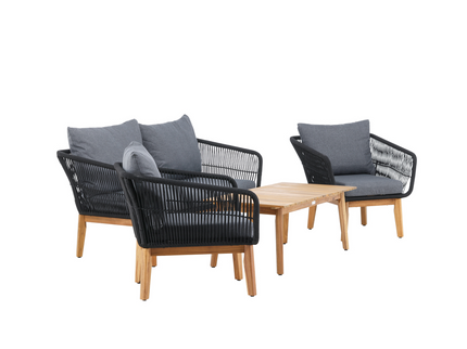 Venture Home Chania Soffgrupper Natur/Svart Utomhus