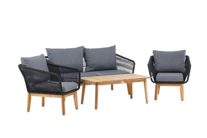 Venture Home Chania Soffgrupper Natur/Svart Utomhus
