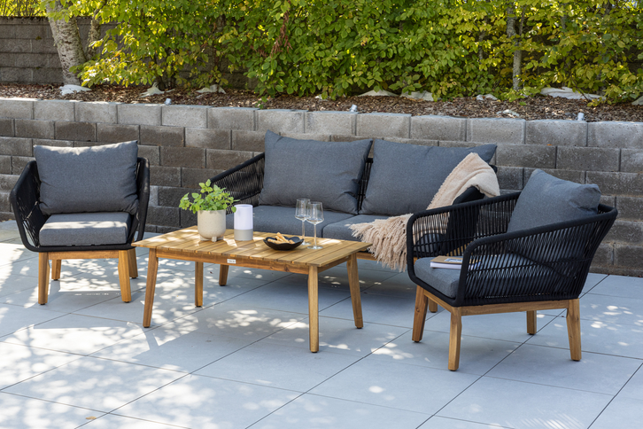 Venture Home Chania Soffgrupper Natur/Svart Utomhus