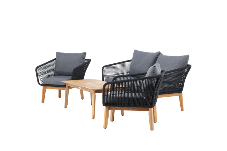 Venture Home Chania Soffgrupper Natur/Svart Utomhus