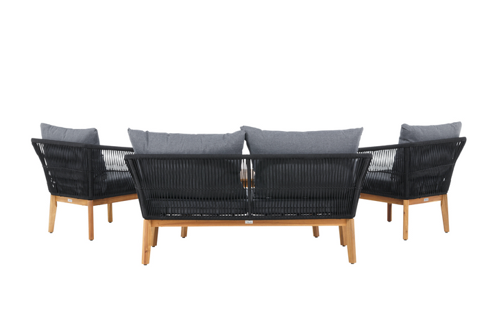 Venture Home Chania Soffgrupper Natur/Svart Utomhus