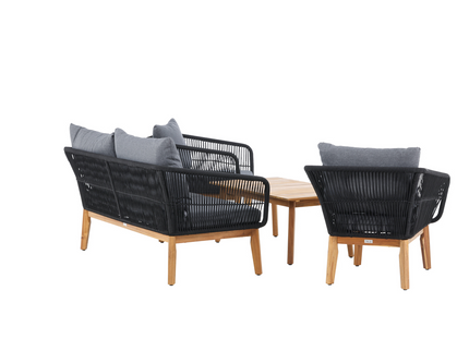 Venture Home Chania Soffgrupper Natur/Svart Utomhus