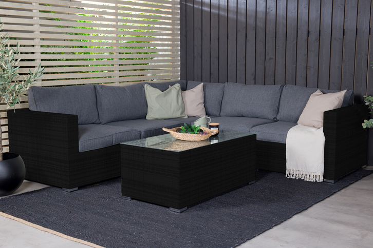 Venture Home Amazon Hörnsoffgrupp Svart Utomhus