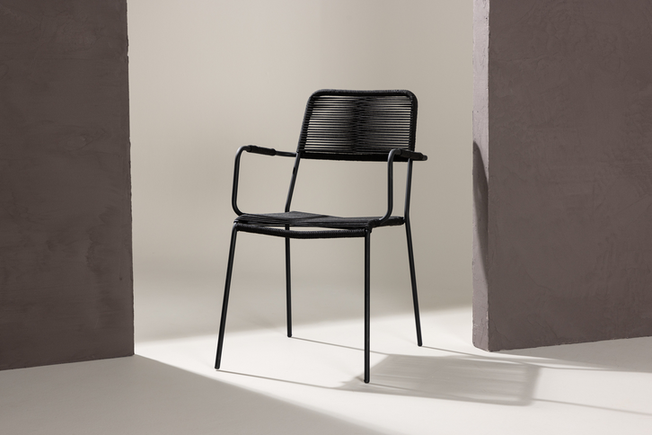 Venture Home Lindos Matstolar 2-Pack Svart Utomhus