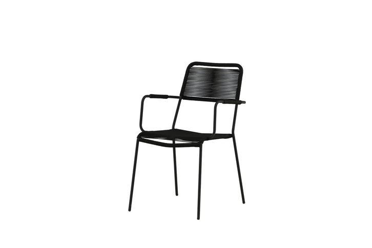 Venture Home Lindos Matstolar 2-Pack Svart Utomhus