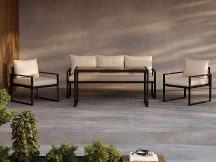 Venture Home Catania Soffgrupp Svart/Beige Utomhus