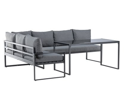Venture Home Zingaro Hörnsoffgrupp Svart/Grå Utomhus