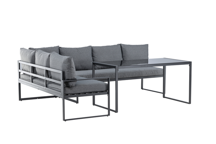 Venture Home Zingaro Hörnsoffgrupp Svart/Grå Utomhus
