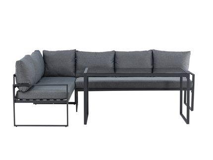 Venture Home Zingaro Hörnsoffgrupp Svart/Grå Utomhus
