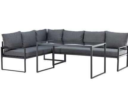 Venture Home Zingaro Hörnsoffgrupp Svart/Grå Utomhus