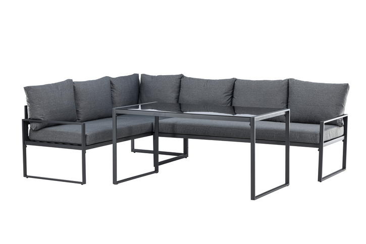 Venture Home Zingaro Hörnsoffgrupp Svart/Grå Utomhus