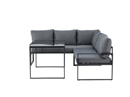 Venture Home Zingaro Hörnsoffgrupp Svart/Grå Utomhus