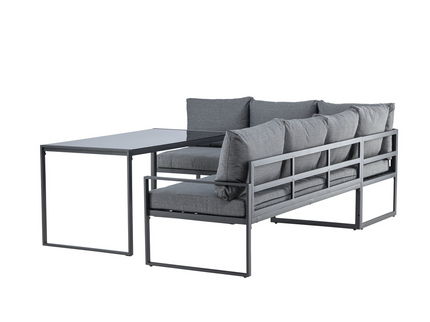 Venture Home Zingaro Hörnsoffgrupp Svart/Grå Utomhus