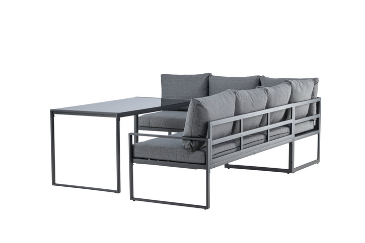 Venture Home Zingaro Hörnsoffgrupp Svart/Grå Utomhus