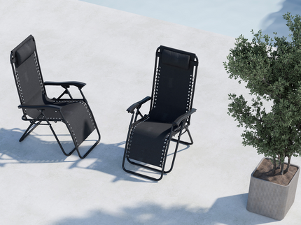 Venture Home Vulcano Solstolar Svart 2-Pack