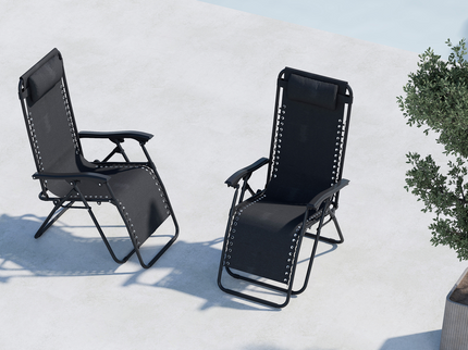 Venture Home Vulcano Solstolar Svart 2-Pack
