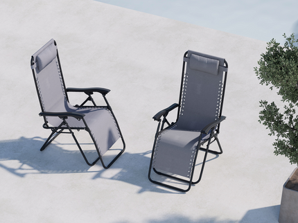 Venture Home Vulcano Solstolar Grå 2-Pack