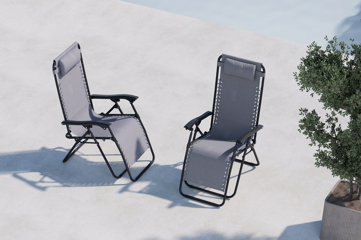 Venture Home Vulcano Solstolar Grå 2-Pack