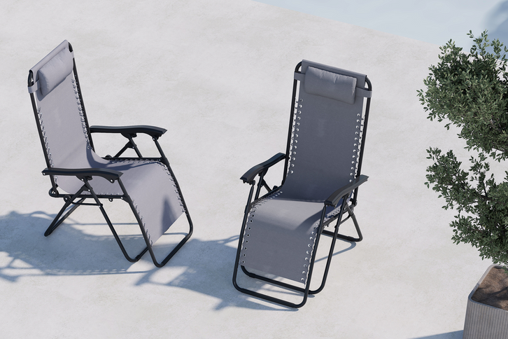 Venture Home Vulcano Solstolar Grå 2-Pack