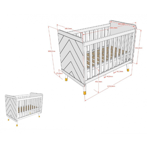 Vipack Billy Spjälsäng 60x120 cm, Vit