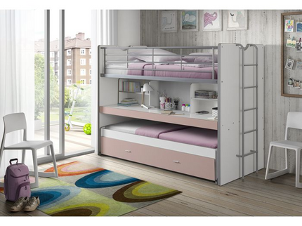 Vipack Bonny Våningssäng 90x200 cm, Rosa