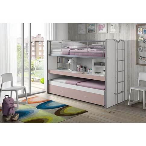 Vipack Bonny Våningssäng 90x200 cm, Rosa