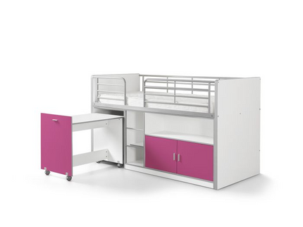 Vipack Bonny Loftsäng Säng 90x200 cm, Fuchsia