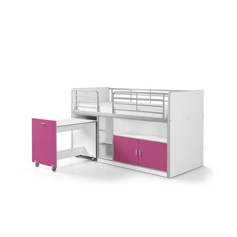 Vipack Bonny Loftsäng Säng 90x200 cm, Fuchsia
