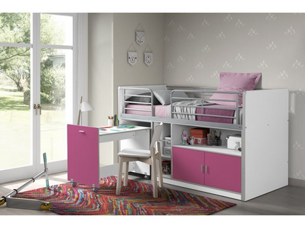 Vipack Bonny Loftsäng Säng 90x200 cm, Fuchsia