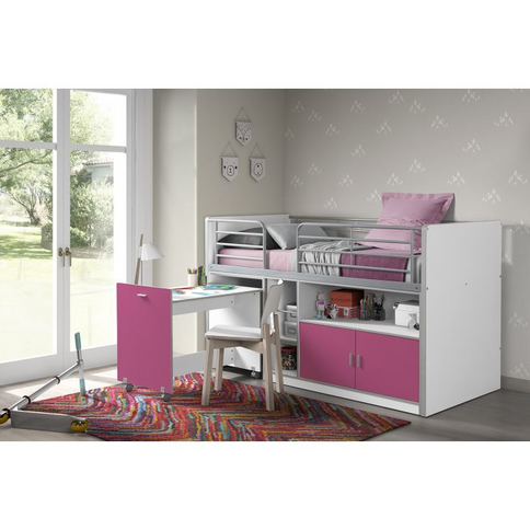 Vipack Bonny Loftsäng Säng 90x200 cm, Fuchsia