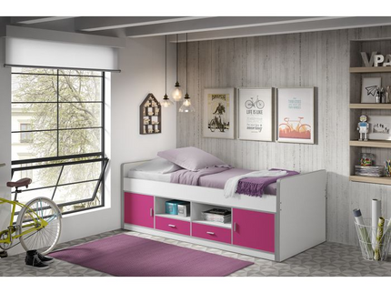 Vipack Bonny Loftsäng 90x200 cm, Fuchsia