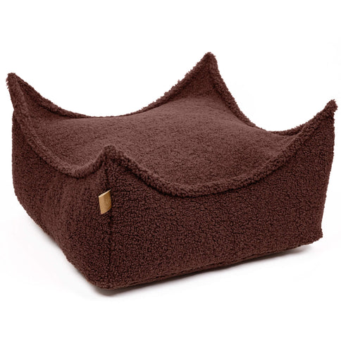 Meowbaby Sittpuff Kvadrat Sammet, Brun