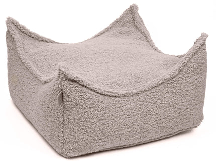 Meowbaby Sittpuff Kvadrat Sammet, Ljusgrå