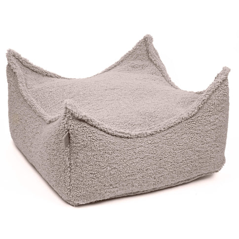 Meowbaby Sittpuff Kvadrat Sammet, Ljusgrå