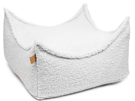 Meowbaby Sittpuff Kvadrat Sammet, Vit
