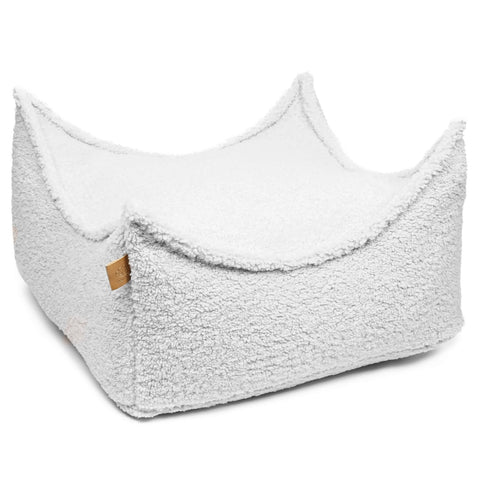 Meowbaby Sittpuff Kvadrat Sammet, Vit