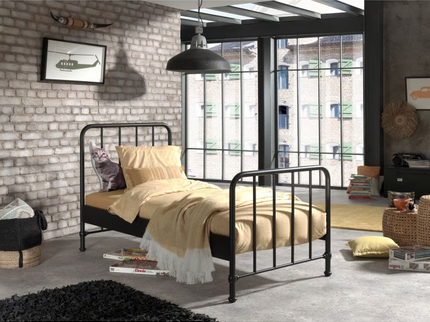 Vipack Bronxx Enkelsäng 90x200 cm, Svart