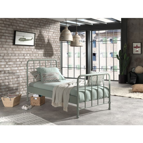 Vipack Bronxx Enkelsäng 90x200 cm, Olivgrön